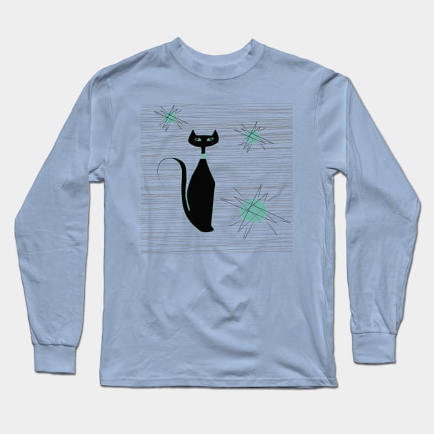 MCM Cat Starburst Design Long Sleeve T-Shirt by Lisa Williams Design